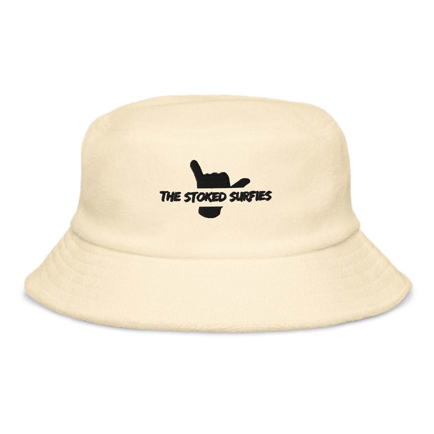 Unstructured terry cloth bucket hat