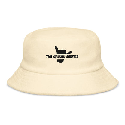 Unstructured terry cloth bucket hat